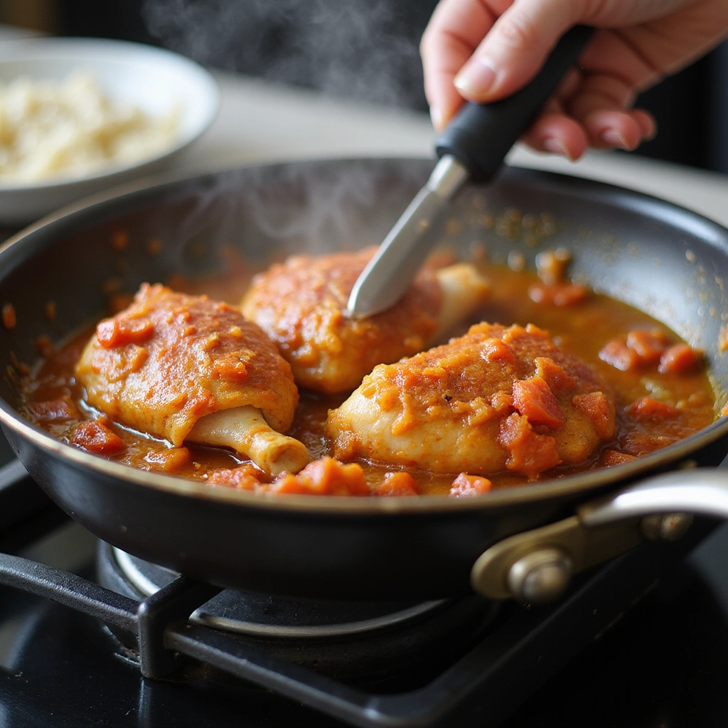 Curry Chicken Thigh Recipes Juicy Easy Step 4 Cook Tomatoes