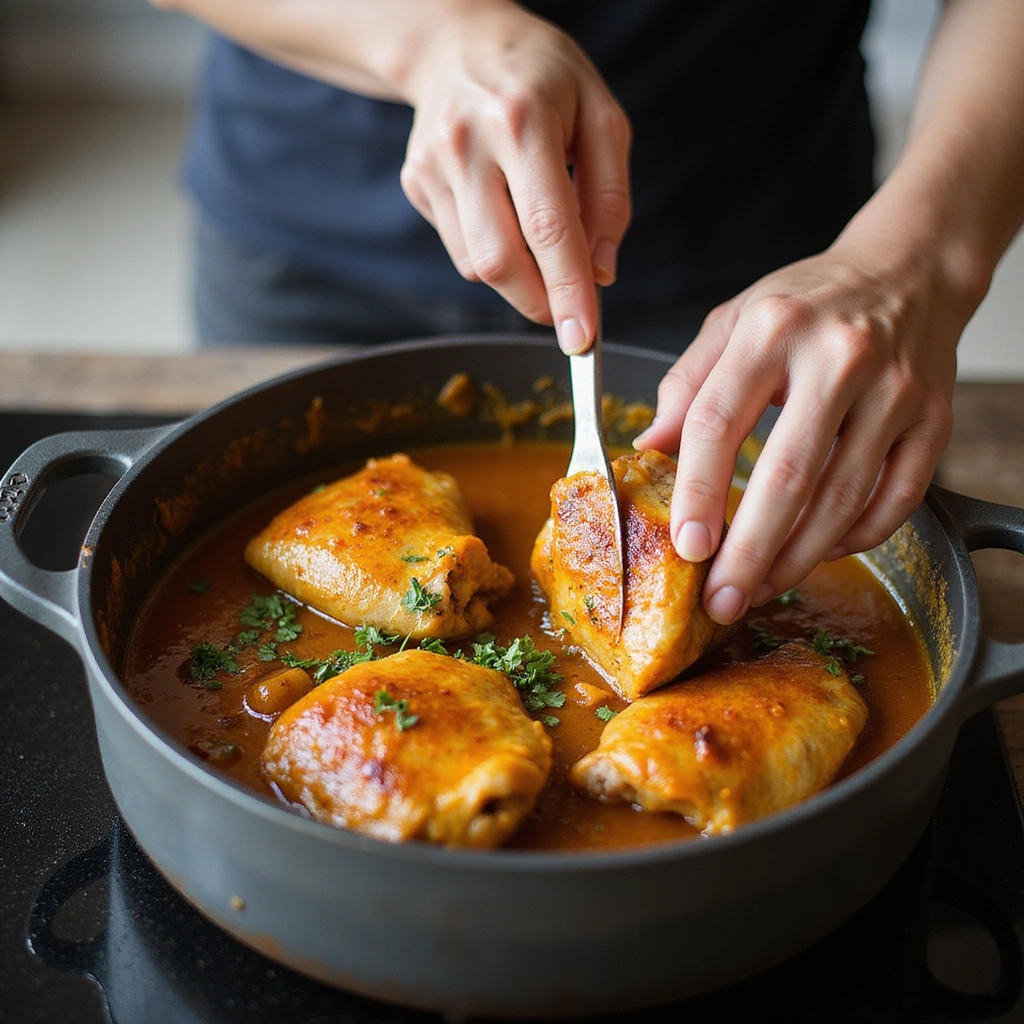 Curry Chicken Thigh Recipes Juicy Easy Step 7 Check Doneness