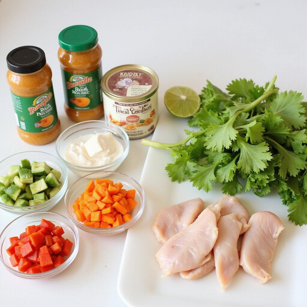 Green Curry Chicken Recipes Restaurant Style at Home Step 1 Prepare Ingredients