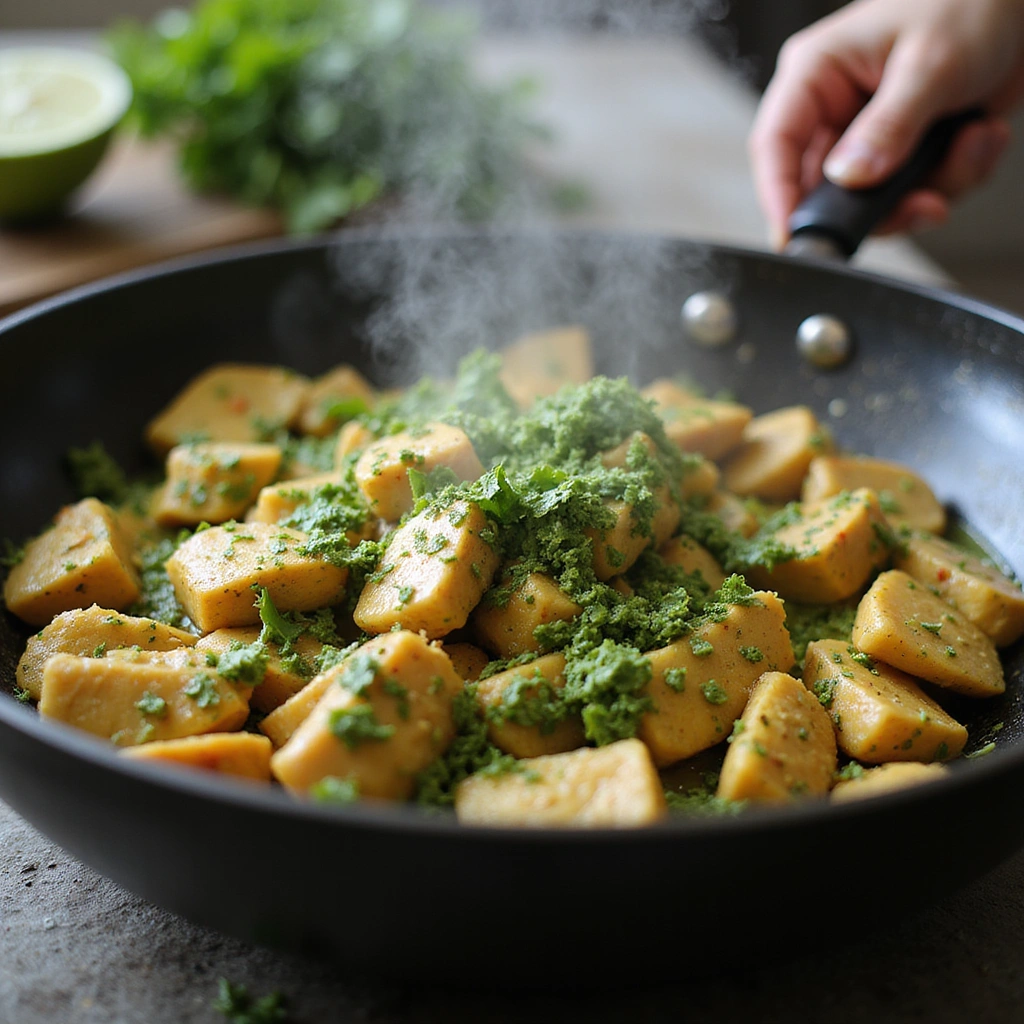 Green Curry Chicken Recipes Restaurant Style at Home Step 4 Add the Curry Paste