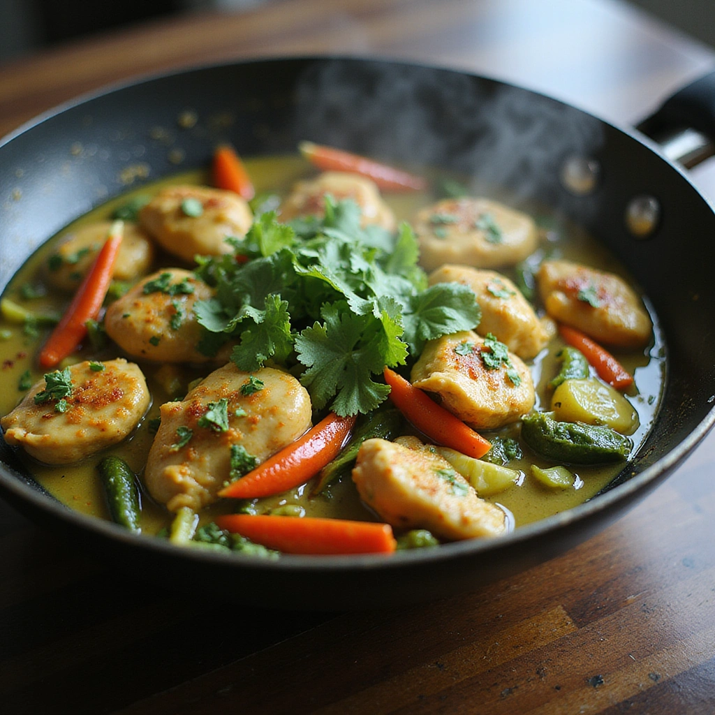 Green Curry Chicken Recipes Restaurant Style at Home Step 6 Add Vegetables