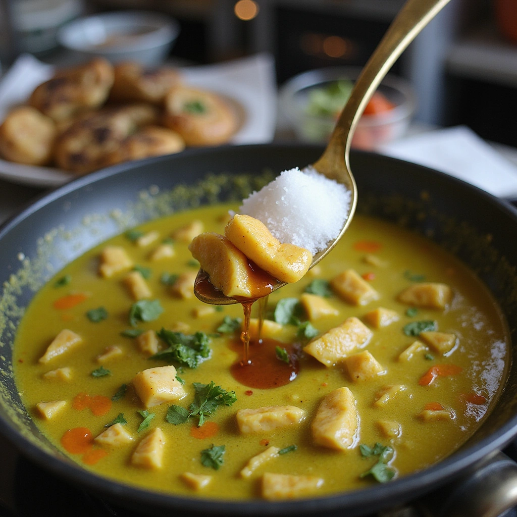 Green Curry Chicken Recipes Restaurant Style at Home Step 7 Season the Curry