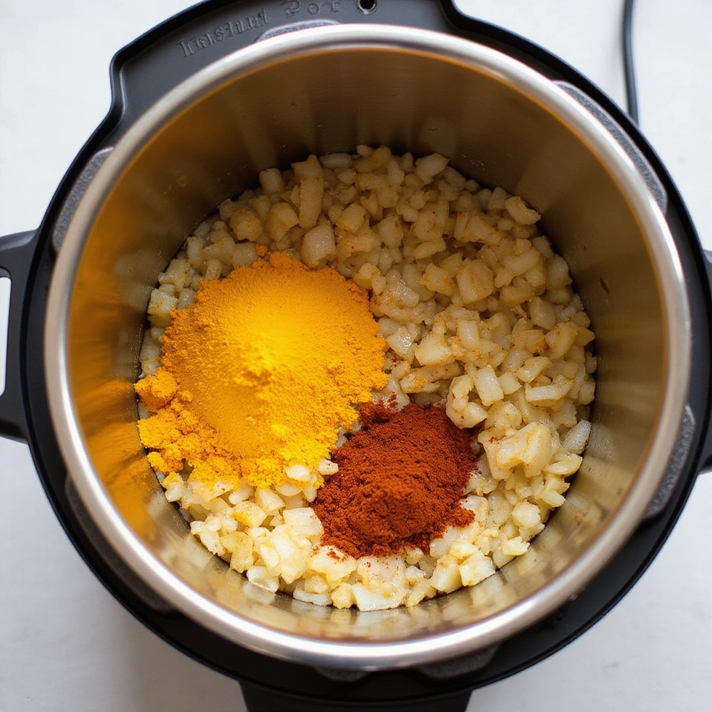 Instant Pot Beef Curry Recipes Done in Minutes Step 3 Add Spices