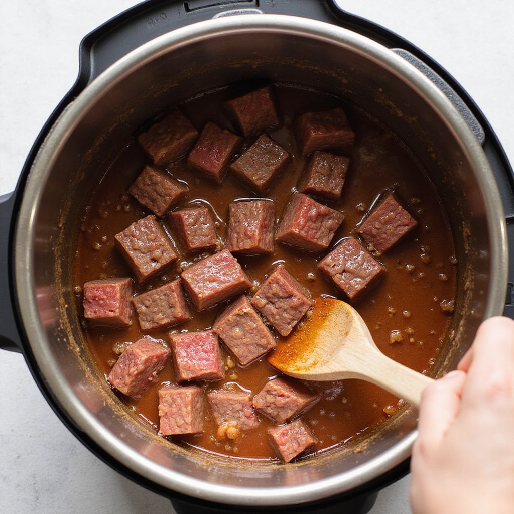 Instant Pot Beef Curry Recipes Done in Minutes Step 4 Incorporate Beef