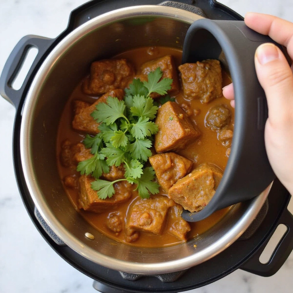 Instant Pot Beef Curry Recipes Done in Minutes Step 8 Release Pressure and Serve