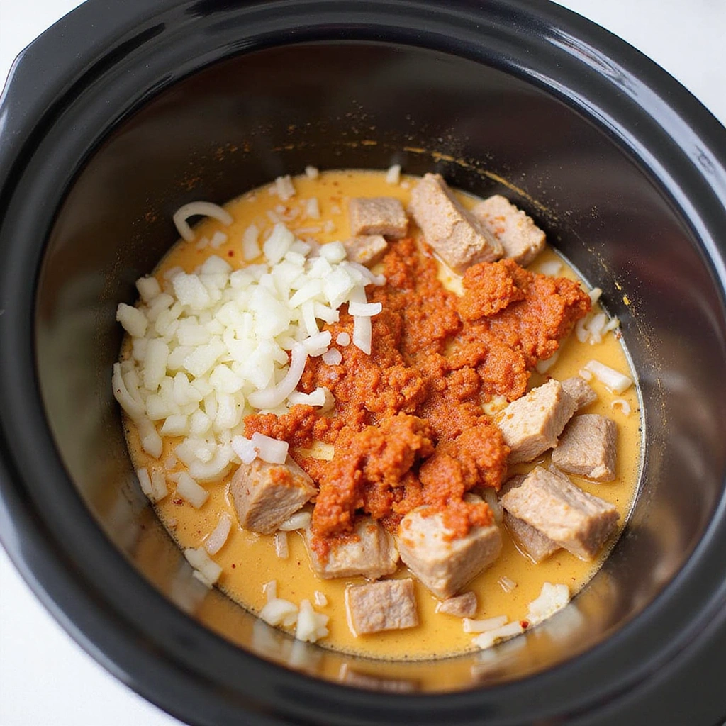 Pork Curry Recipes Slow Cooker Rich & Hearty 4 Pork Curry Recipes Slow Cooker Rich Hearty Step 4 Combine Ingredients in Slow Cooker