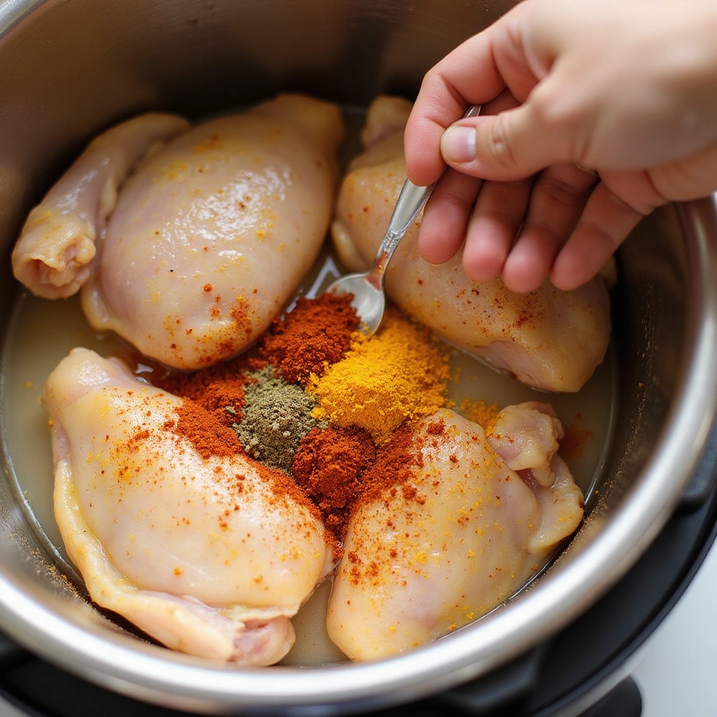 Quick Chicken Curry Instant Pot Recipes Packed with Flavor Step 5 Incorporate Spices