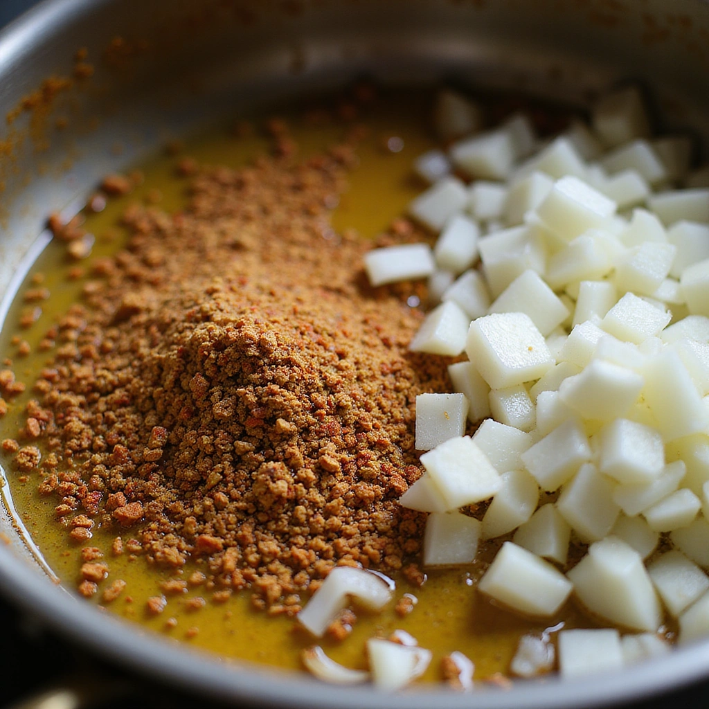 Raw Banana Recipes Indian Curry Unique & Healthy 3 Raw Banana Recipes Indian Curry Unique Healthy Step 3 Temper Spices