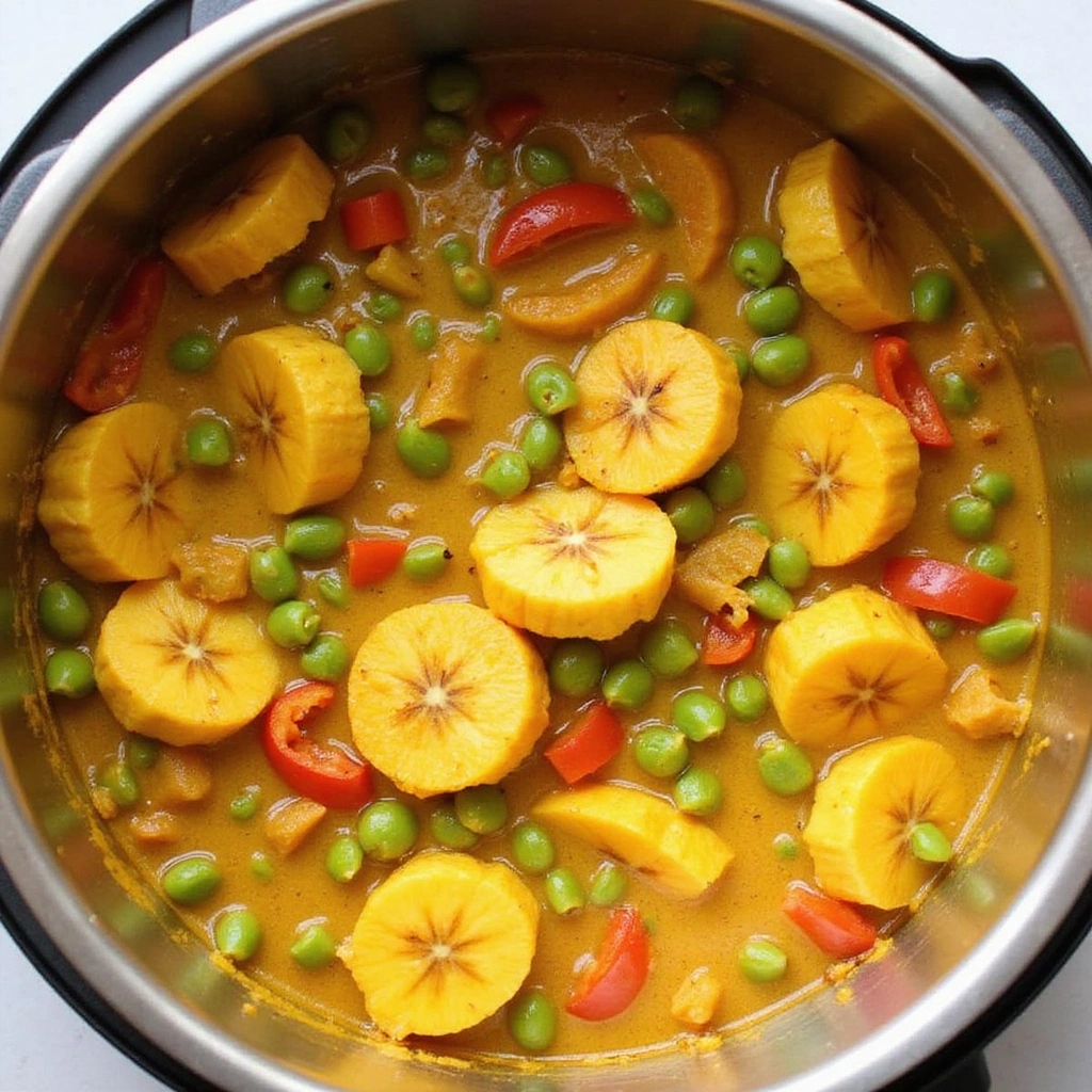 Raw Banana Recipes Indian Curry Unique & Healthy 7 Raw Banana Recipes Indian Curry Unique Healthy Step 7 Add Peas and Bell Peppers