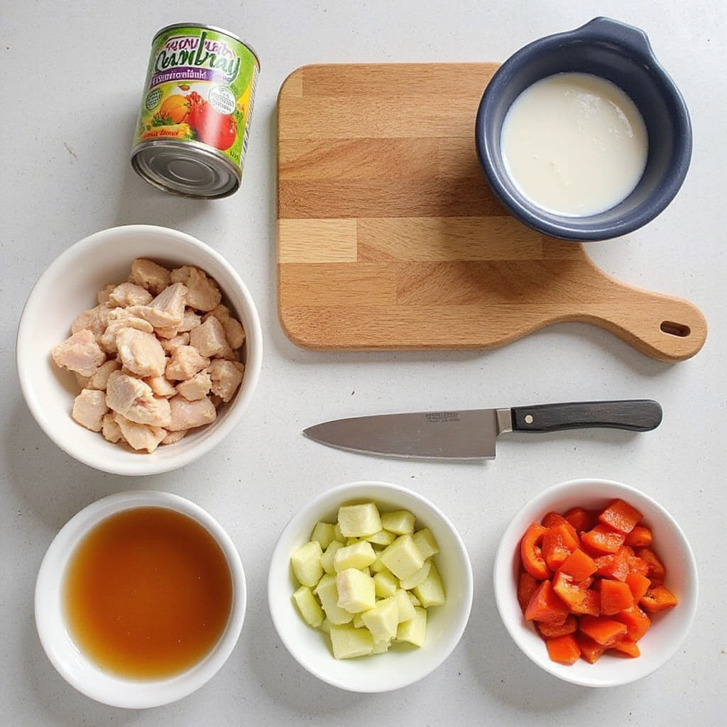 Red Curry Chicken Recipes Creamy Spicy Step 1 Prepare Ingredients