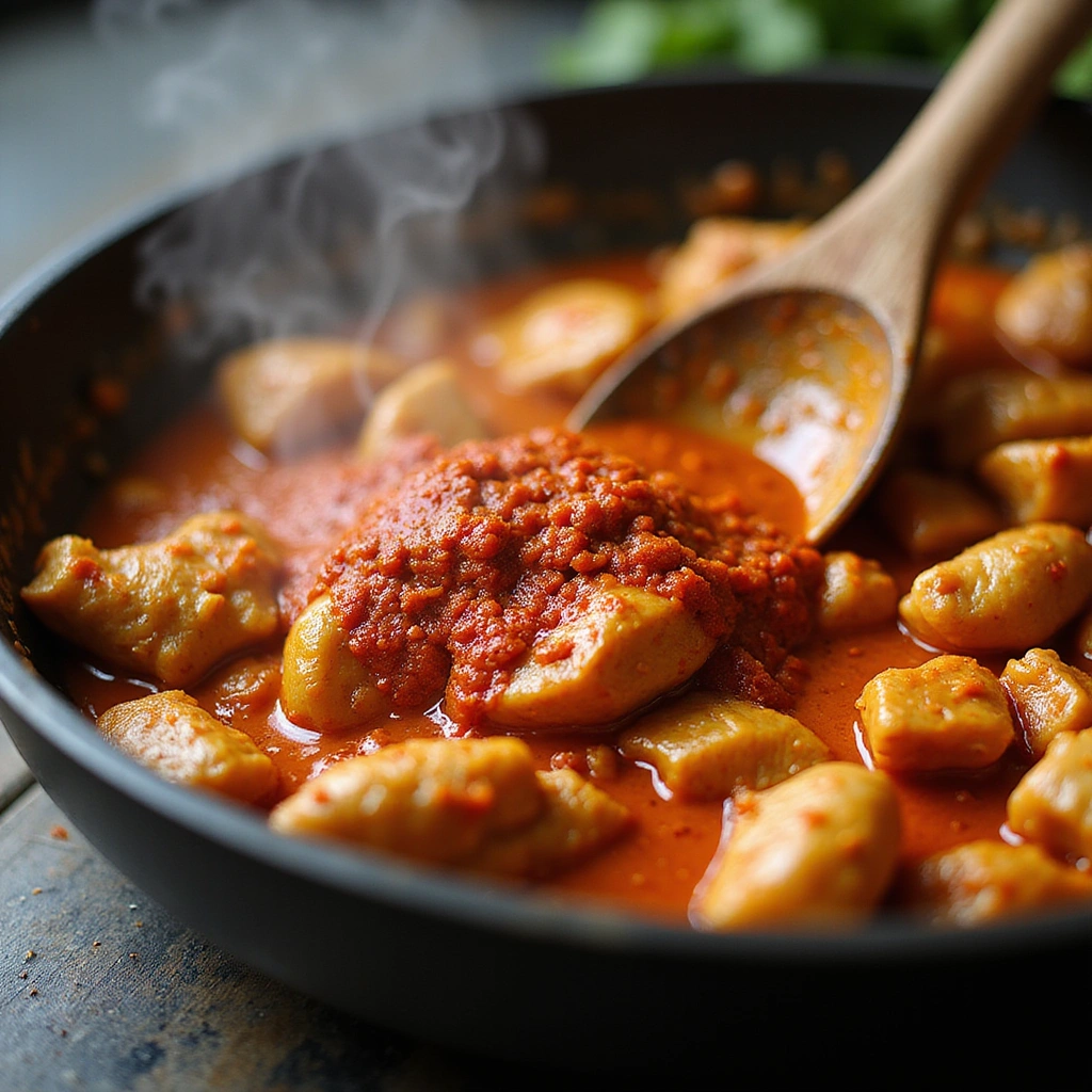 Red Curry Chicken Recipes Creamy Spicy Step 3 Cook the Curry Paste