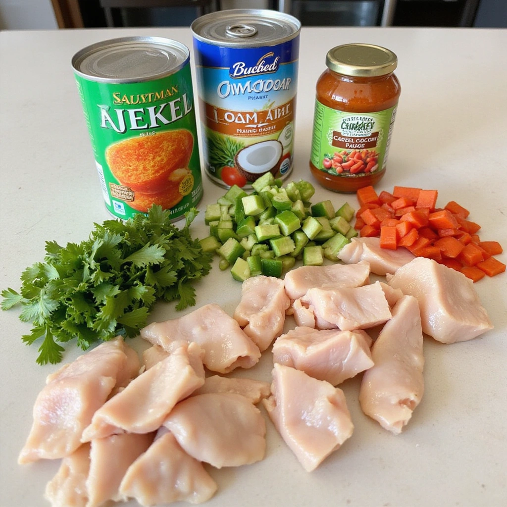 Red Thai Curry Recipes with Noodle Soups at Home Step 1 Prepare Ingredients