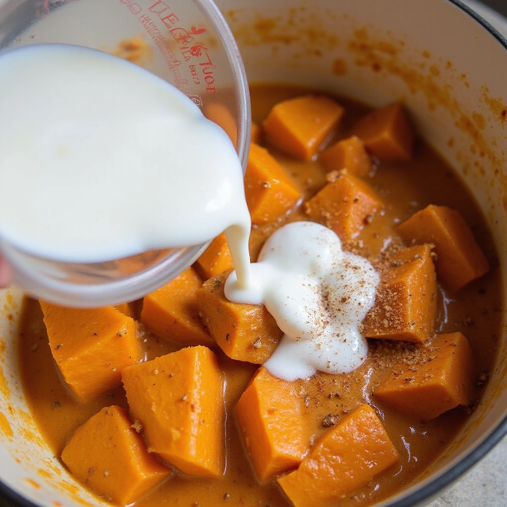 Sweet Potato Curry Recipes Creamy Healthy Comfort Step 5 Pour in the Coconut Milk