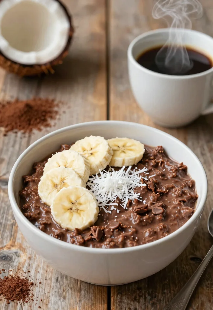 10 Crockpot Dessert Recipes for Easy Set and Forget Sweets 4. Vegan Chocolate Coconut Oatmeal 0