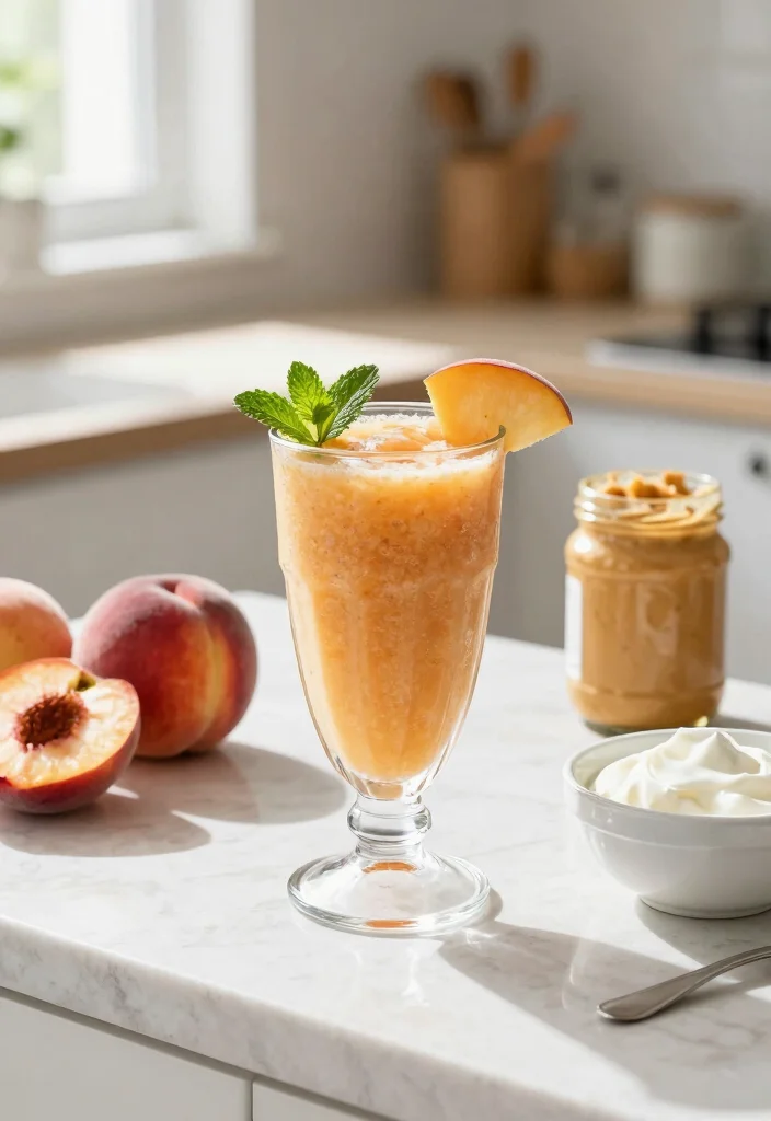 10 Healthy Peach Recipes for Fresh Seasonal Eating 1 10 Healthy Peach Recipes for Fresh Seasonal Eating 1. Peach and Almond Butter Smoothie 0