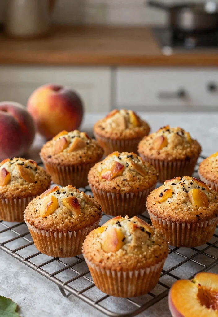10 Healthy Peach Recipes for Fresh Seasonal Eating 67 10 Healthy Peach Recipes for Fresh Seasonal Eating 7. Spiced Peach Muffins 0