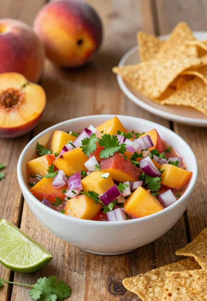 10 Healthy Peach Recipes for Fresh Seasonal Eating 78 10 Healthy Peach Recipes for Fresh Seasonal Eating 8. Peach Salsa 0