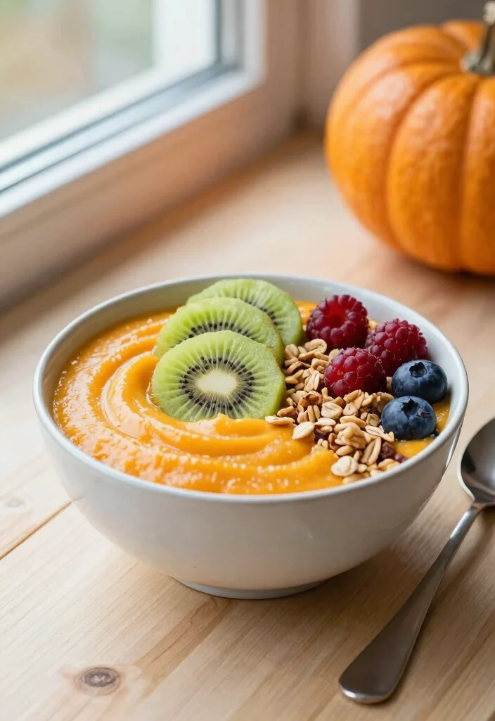 10 Healthy Pumpkin Recipes for Cozy Nutritious Meals 12 10 Healthy Pumpkin Recipes for Cozy Nutritious Meals 2. Pumpkin Smoothie Bowl 0