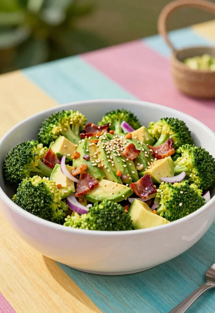 10 Keto Broccoli Recipes for Easy Low Carb Sides 23 10 Keto Broccoli Recipes for Easy Low Carb Sides 3. Broccoli Salad with Bacon and Avocado 0