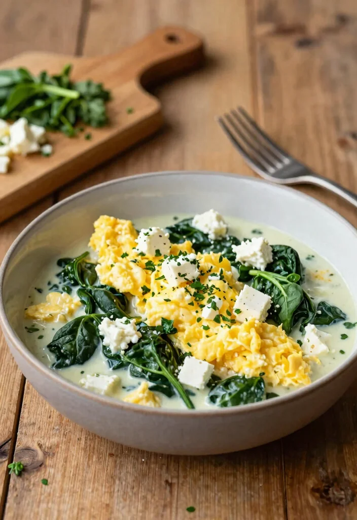 10 Keto Egg Recipes for Simple Any Time Meals 1. Creamy Spinach and Feta Egg Bowl 0