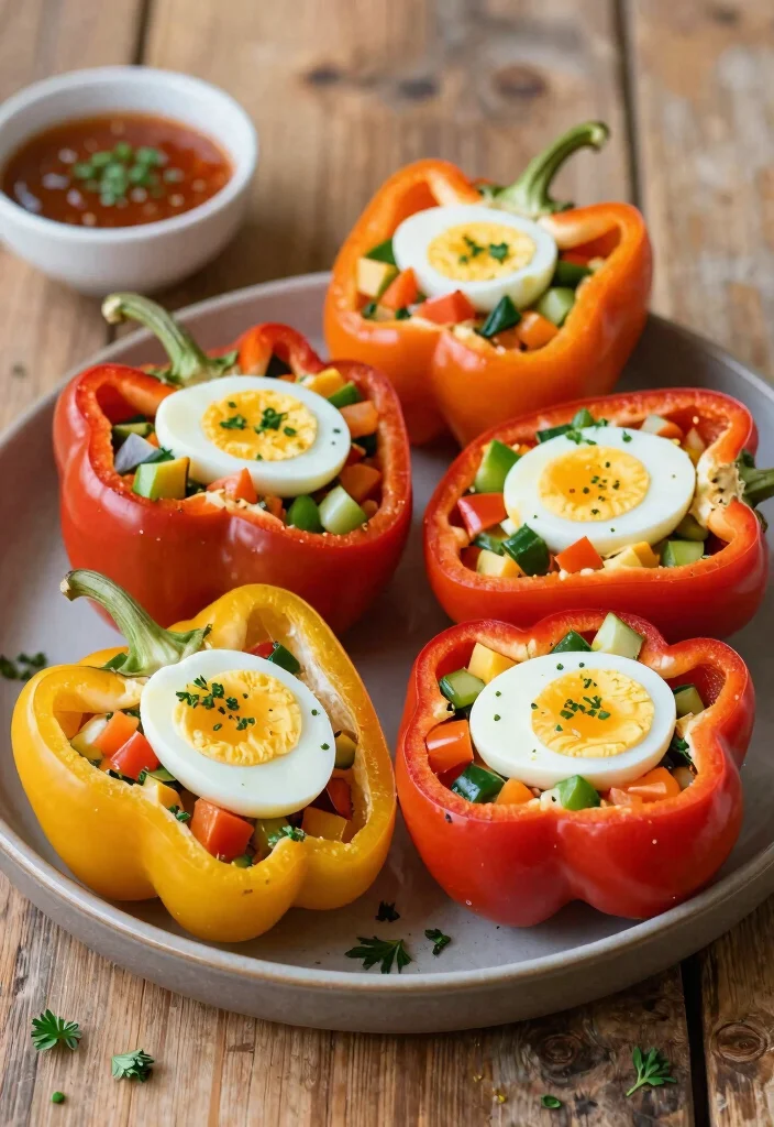 10 Keto Egg Recipes for Simple Any Time Meals 10. Egg and Veggie Stuffed Bell Peppers 0