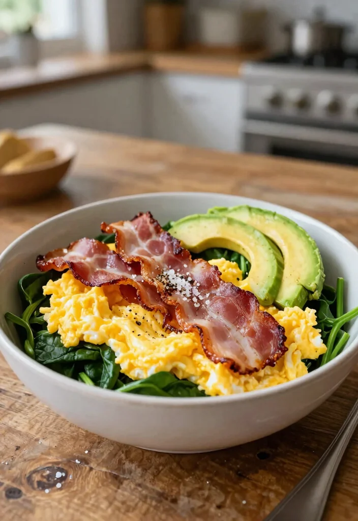 10 Keto Egg Recipes for Simple Any Time Meals 7. Savory Egg and Bacon Breakfast Bowl 0