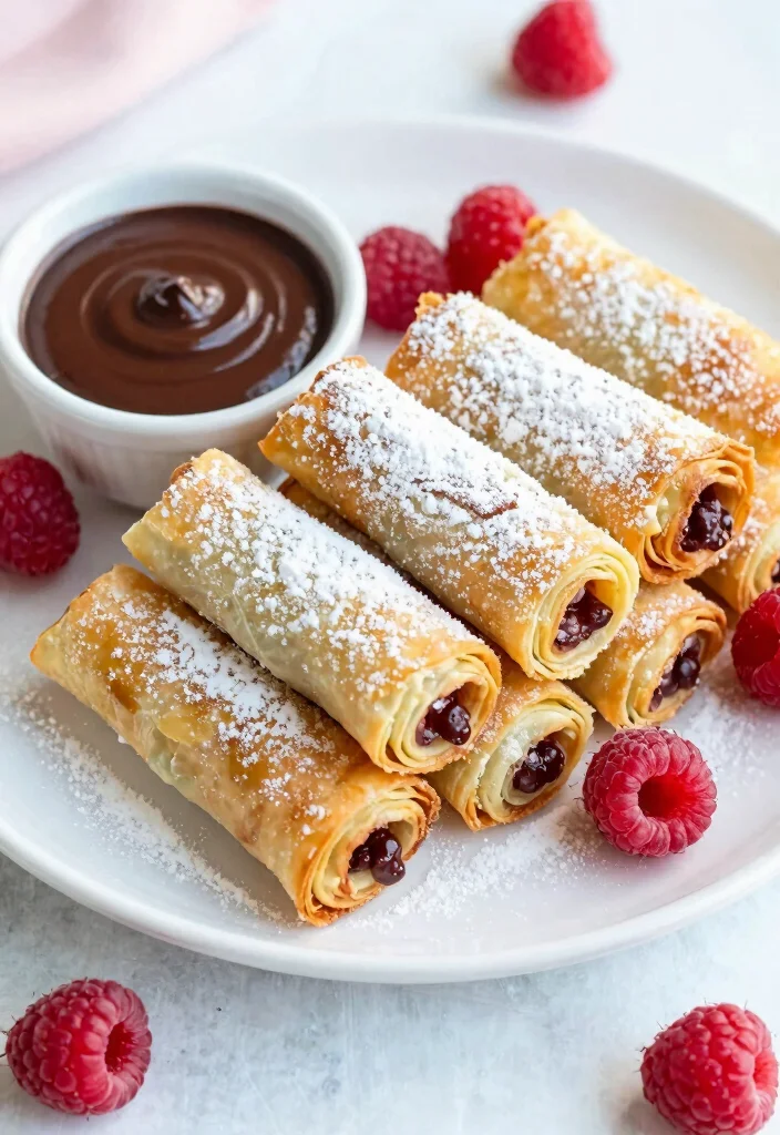 10 Phyllo Dough Dessert Recipes with Crisp Flaky Layers 5. Raspberry Phyllo Rolls 0