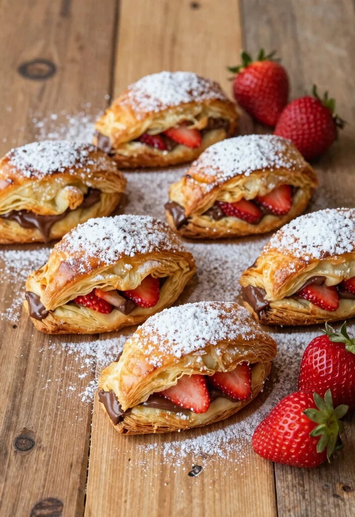 10 Phyllo Dough Dessert Recipes with Crisp Flaky Layers 9. Nutella and Strawberry Phyllo Pastry 0