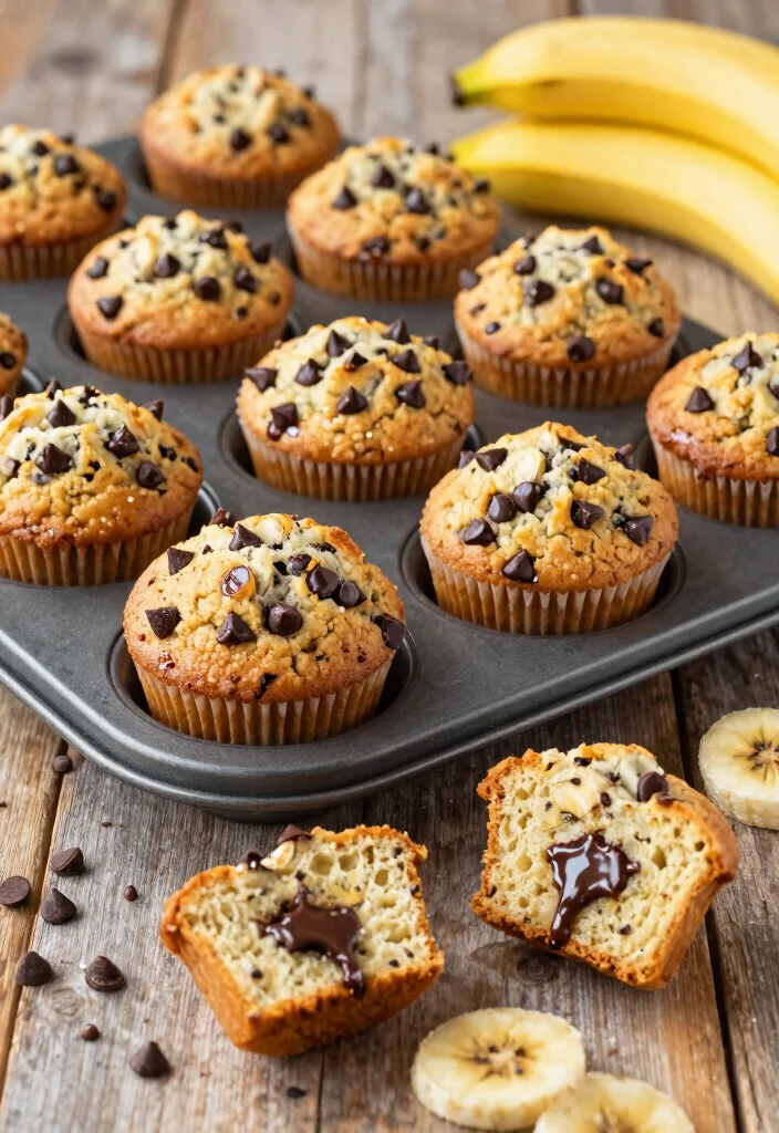 10 Vegan Banana Recipes for Simple Sweet Treats 9. Banana Chocolate Chip Muffins 0
