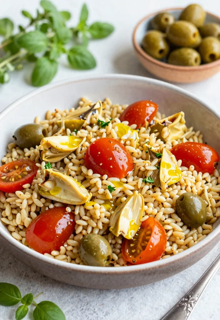 10 Vegan Orzo Recipes for Easy Mediterranean Style Meals 45 10 Vegan Orzo Recipes for Easy Mediterranean Style Meals 5. Mediterranean Orzo with Artichoke Hearts 0