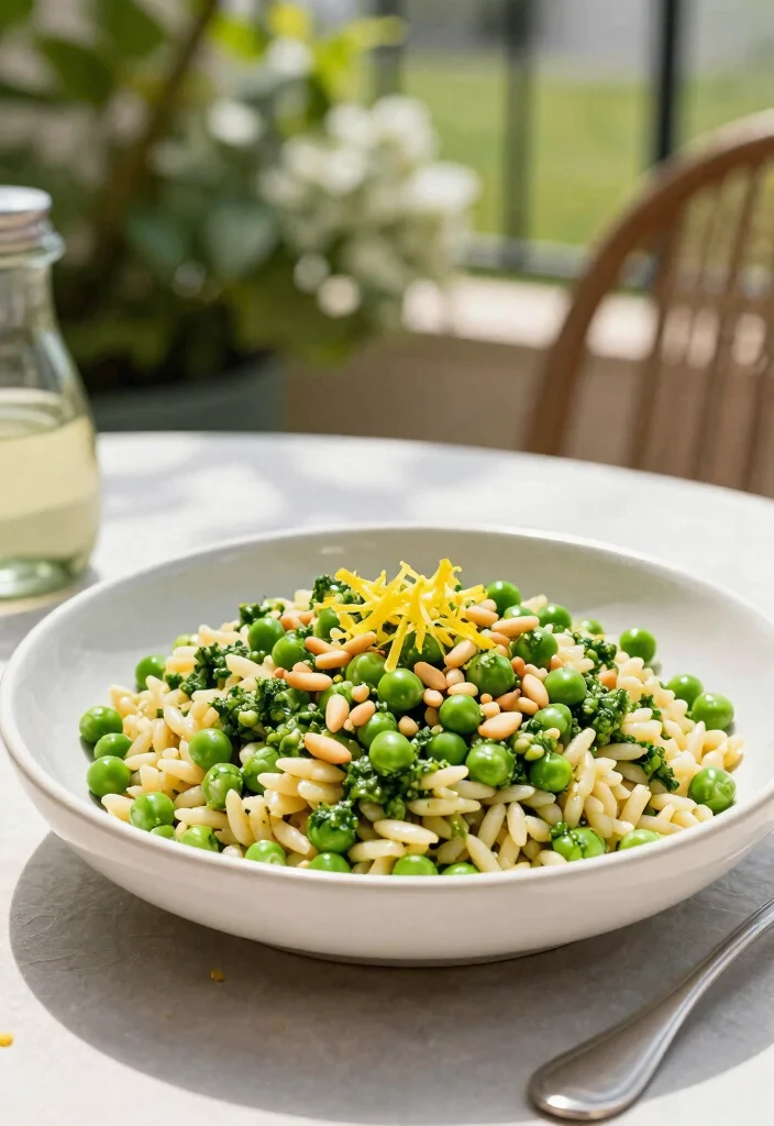 10 Vegan Orzo Recipes for Easy Mediterranean Style Meals 67 10 Vegan Orzo Recipes for Easy Mediterranean Style Meals 7. Orzo with Pesto and Peas 0