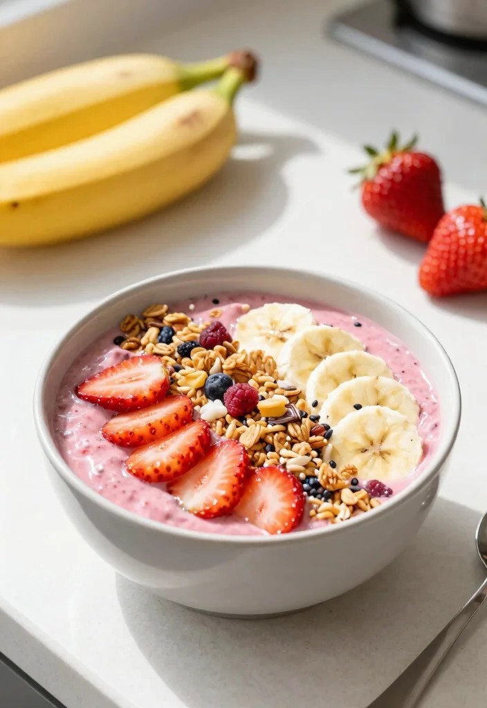 10 Yogurt Dessert Recipes for Light Creamy Indulgence 9. Strawberry Banana Yogurt Smoothie Bowl 0