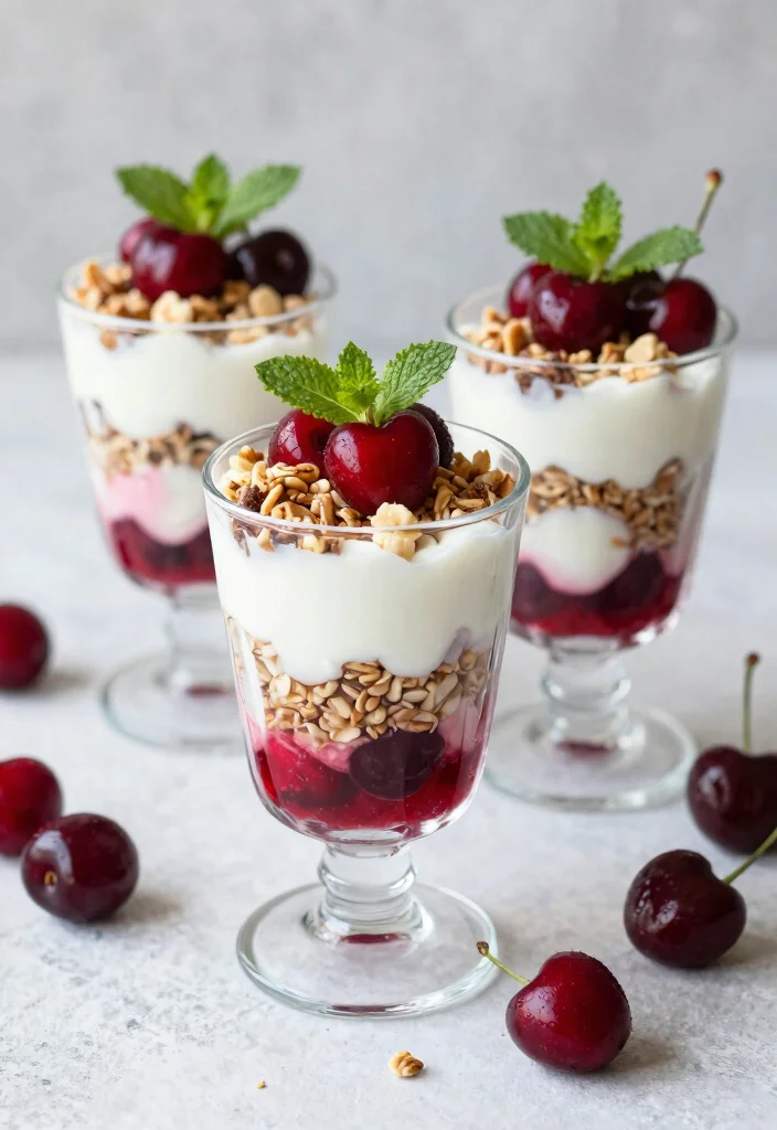 12 Cherry Dessert Recipes for Sweet and Tart Treats 34 12 Cherry Dessert Recipes for Sweet and Tart Treats 4. Cherry Yogurt Parfaits 0