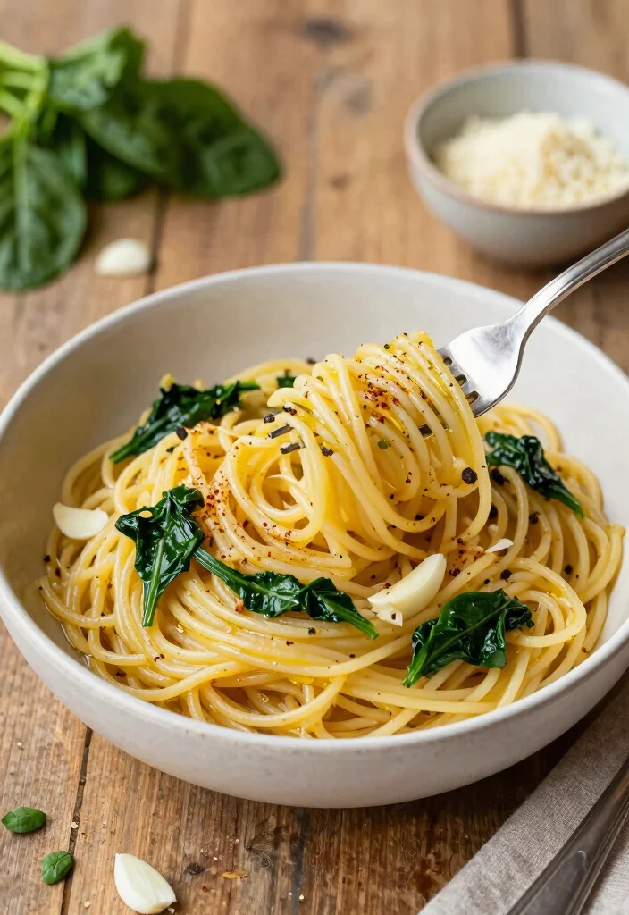 12 Clean Dinner Recipes for Fresh Simple Eating 45 12 Clean Dinner Recipes for Fresh Simple Eating 5. Spaghetti Aglio e Olio with Spinach 0