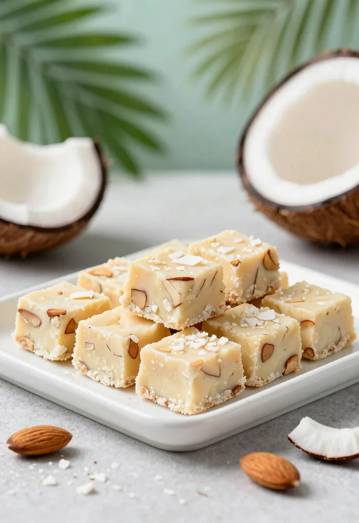 12 Coconut Dessert Recipes for Tropical Inspired Sweets 122 12 Coconut Dessert Recipes for Tropical Inspired Sweets 12. Coconut Almond Fudge 0