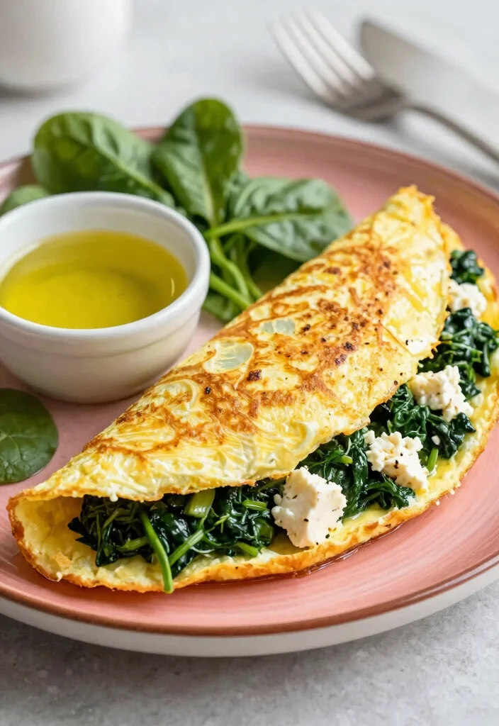 12 Egg Dinner Recipes for Quick Easy Weeknights 3. Spinach and Feta Stuffed Omelette 0