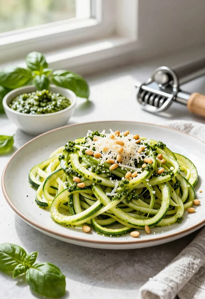 12 Healthy Italian Recipes with Lighter Classic Flavors 1. Zucchini Noodles with Pesto 0