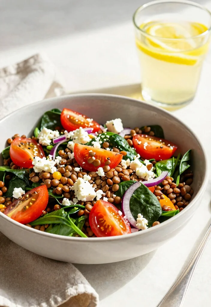 12 Healthy Lentil Recipes for Hearty Plant Based Meals 2. Lentil Spinach Salad 0