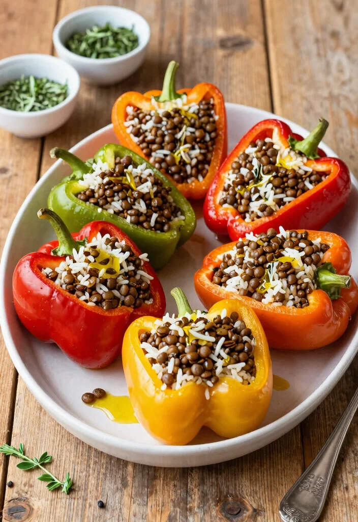 12 Healthy Lentil Recipes for Hearty Plant Based Meals 8. Lentil Stuffed Peppers 0