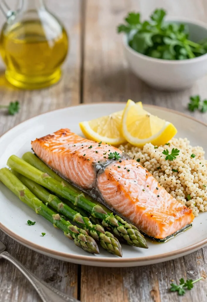 12 Macro Friendly Dinner Recipes for Balanced Nutrition 45 12 Macro Friendly Dinner Recipes for Balanced Nutrition 5. Salmon with Asparagus and Quinoa 0