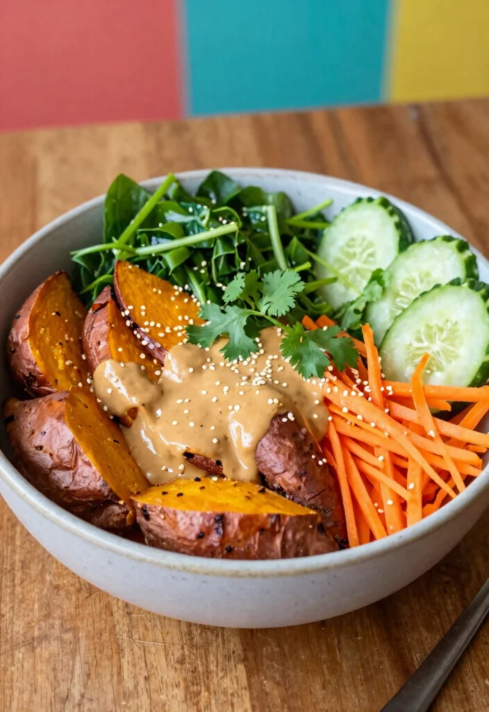 12 Vegan Low Calorie Recipes for Light Everyday Meals 111 12 Vegan Low Calorie Recipes for Light Everyday Meals 11. Thai Peanut Sweet Potato Buddha Bowl 0