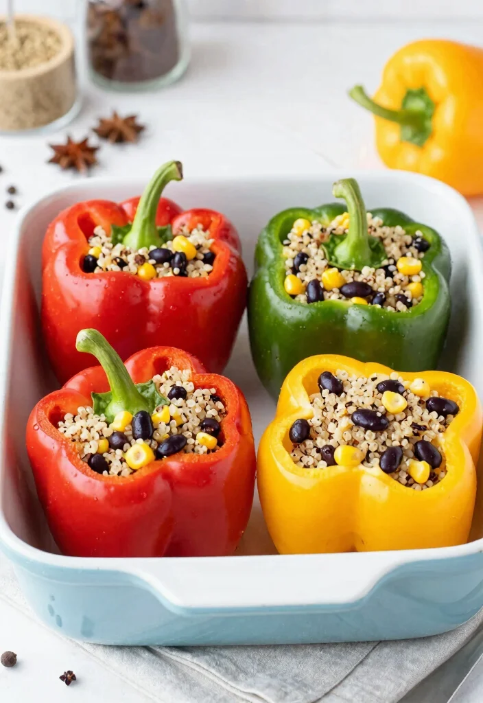 12 Vegan Low Calorie Recipes for Light Everyday Meals 78 12 Vegan Low Calorie Recipes for Light Everyday Meals 8. Veggie Filled Stuffed Peppers 0