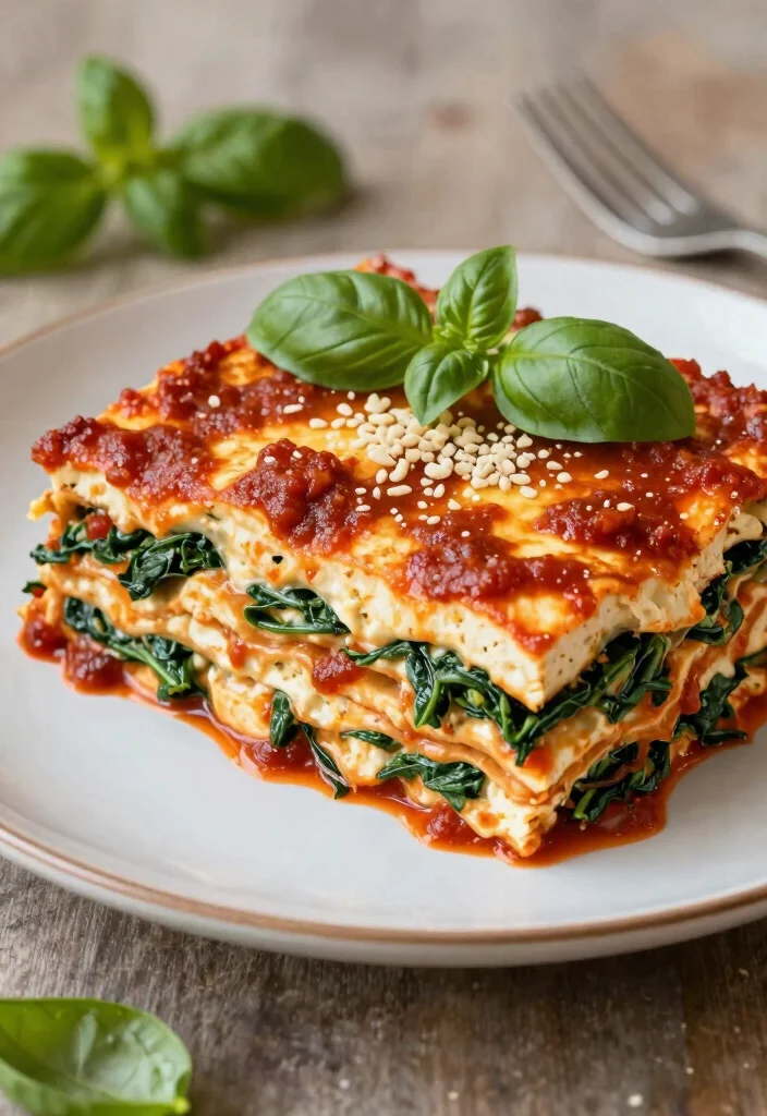 12 Vegan Tofu Recipes for Easy Protein Packed Meals 11. Tofu and Spinach Lasagna 0